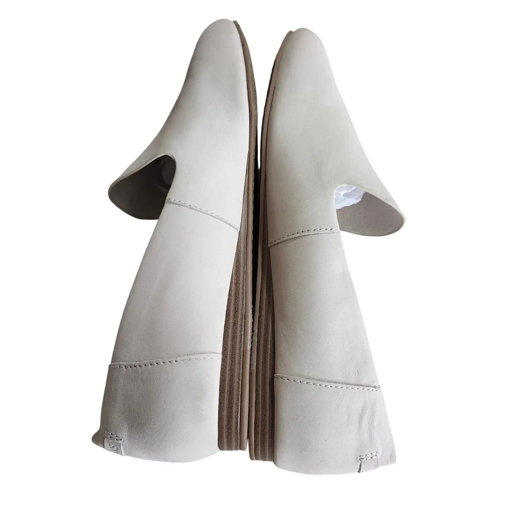 Toms Darcy Loafers Women's Size 11 Natural Leather Flat Shoes Slip On Minimalist